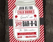 Barbecue Invitation, Barbeque, BBQ, Barbie, Picnic, Holiday - Western, Country, Rustic (DIY Digital Printable)