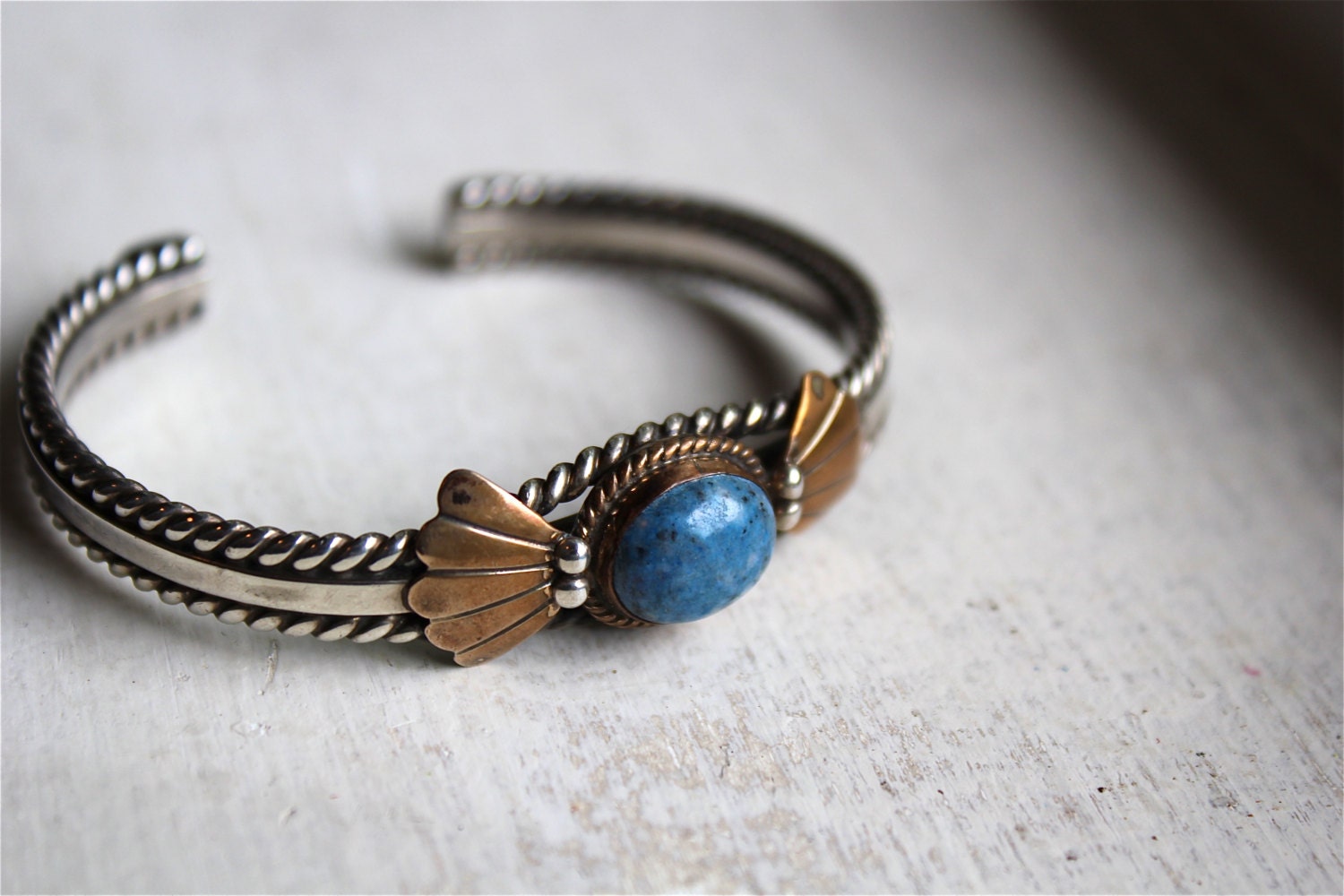 Vintage Lapis Silver Cuff Southwestern