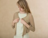 Linen jacket knitted women brown cardigan