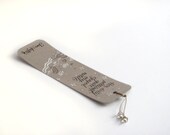 Jane Austen - Pride and Prejudice - bookmark, with handwritten calligraphy, beige