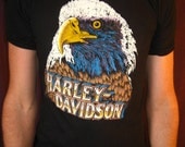 Vintage Harley Davidson Blue & Purple Eagle Shirt Tee Top rare