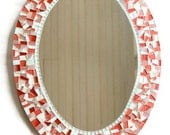 Pink Mosaic Mirror, Oval