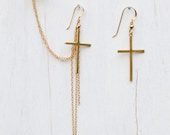 Cuff-Linked Cross Earrings