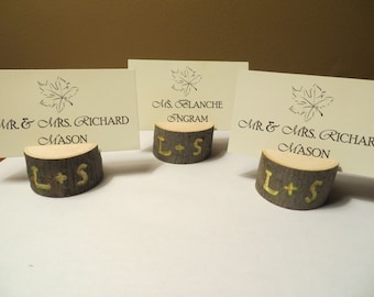 Set of Twenty Five (25) Customized Hickory Place Card Holders