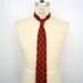 Bold Paisley Linen Tie / red & blue prep pattern tie / men's vintage necktie