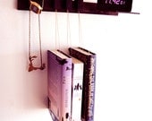 Nightstand in Wenge. Floating bedside table. Hanging bedside rack.
