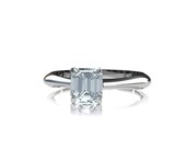 blue Sapphire Ring, White gold, yellow gold, Emerald cut, Engagement ring, White sapphire, Solitaire, Wedding, light blue sapphire, custom