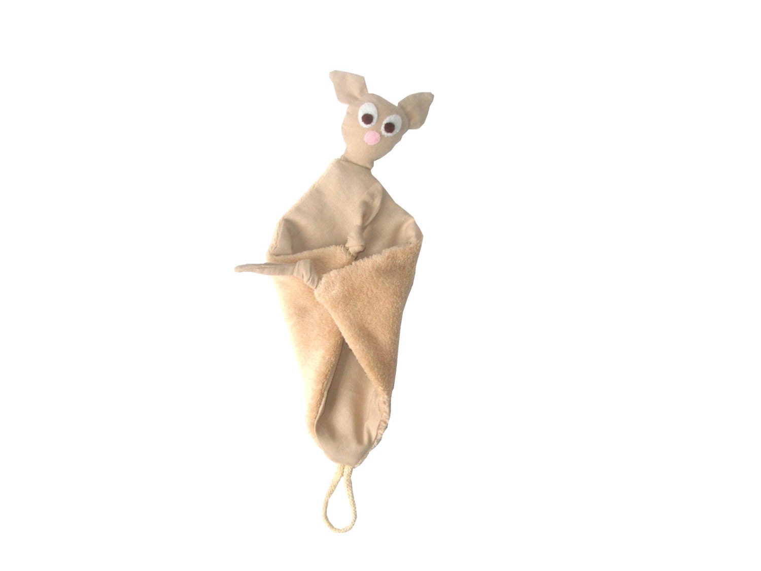 Security blanket Baby Lovey Baby security blanket Brown linen blanket Baby soft toy Comforter blanket Baby shower gift Pacifier holder