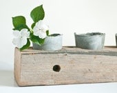 Wood and Concrete Vase Center Piece