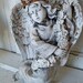 Angel wall sculpture with crown hand painted distressed figurine shabby chic statue decor Anita Spero