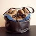 Brown Leather Drawstring Bag Bucket Bag Blue Brown Carryall Bag Shoulder Bag Leather Sack Sand