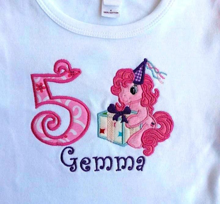 Pony custom tshirt/pony applique/my little pony/pony birthday/pony tshirt