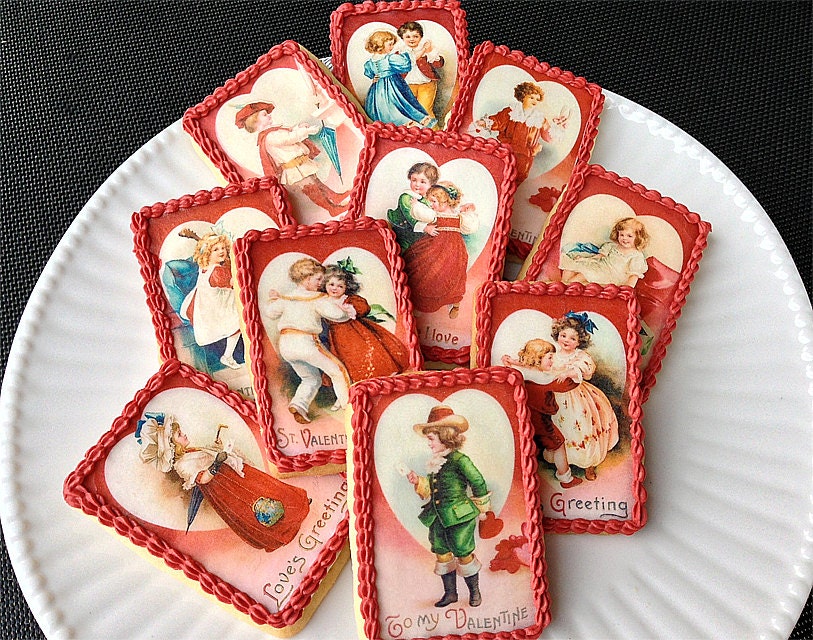 VALENTINE'S Day Red Heart Children WAFER PAPERS - Edible Images for Cookies - CookiePixie