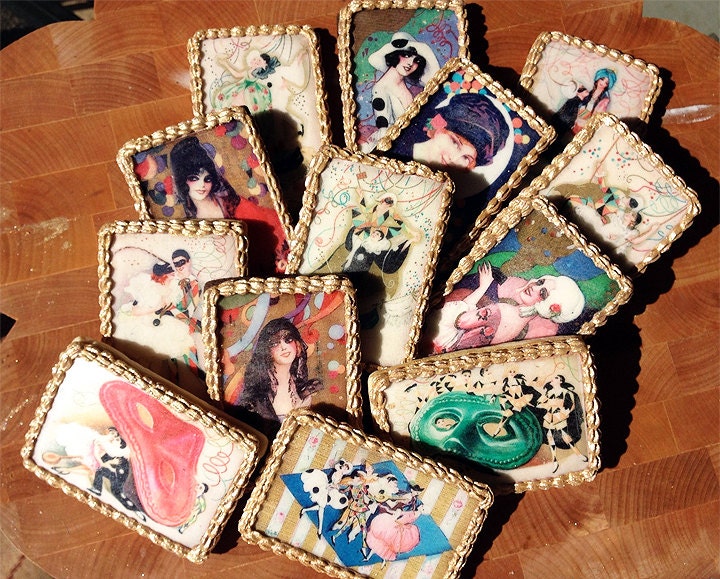 CARNEVALE Mardi Gras Wafer Papers for Cookies - MASQUERADE Carnival Edible Images