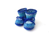 Baby Boy  booties - blue boy  booties - size 0-3 month - blue camo