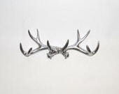Chrome Faux Antler Mount - Antler Wall Rack - Antler Wall Hook - Resin Antler Wall Decor