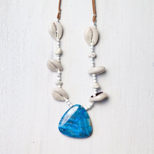Summer Love Agate Necklace - Blue