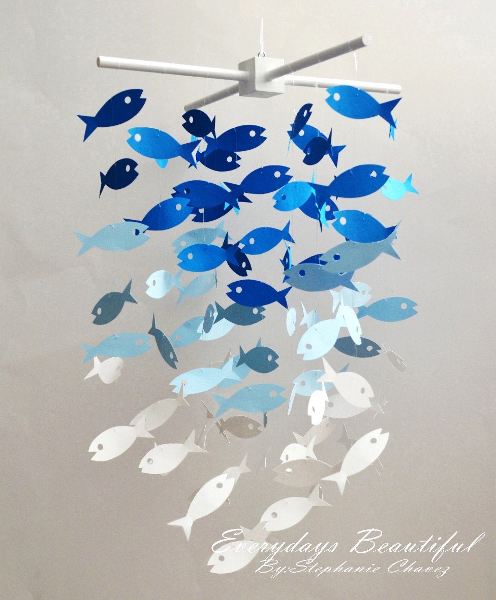 Fish Mobile/chandelier /CHOOSE YOUR 3 COLORS