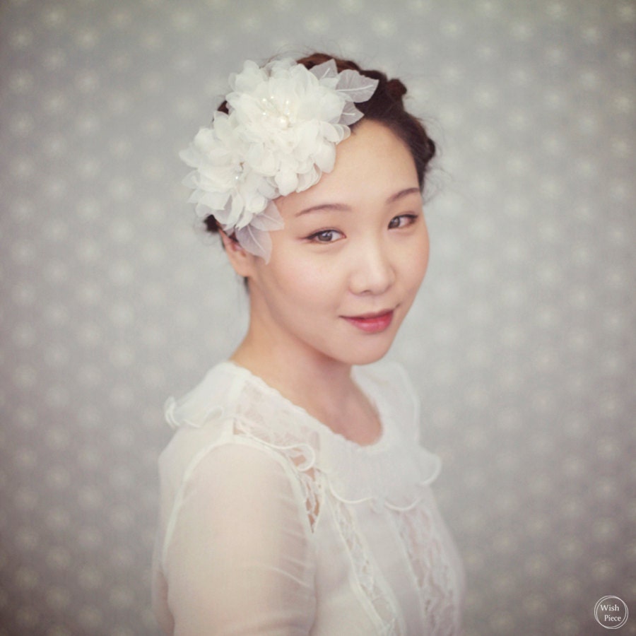 Wedding Hair Flower - Wedding Headpiece - Handmade Silk Flower - Ivory Wedding Hair Piece - Wedding Hair Accessories - Style FL1313