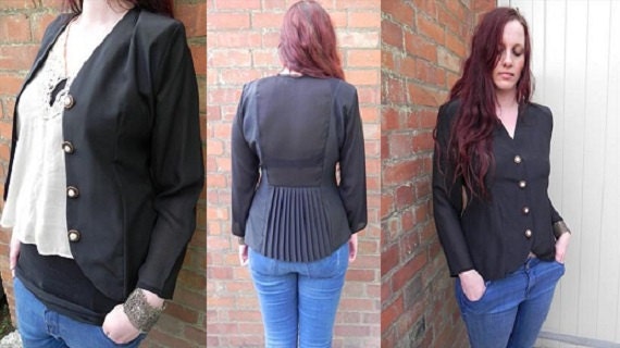 1980s Vintage black  sheer Shirt / Blouse / Top / for Women. UK Size 16  / US 14 - Medium - Large size. Retro / Kitsch style