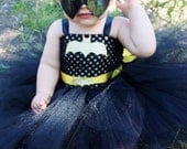 The Batgirl Tutu Dress & Mask- Halloween, Costume, Pageant, baby girl, infant, toddler, child