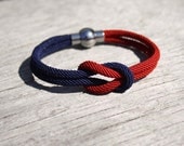 Nautical square knot bracelet with stainless steel magnetic clasp - the Ahoy bracelet