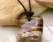 Petrified Wood Pyramid Pendant