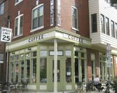 City Cafe Coffee Shop in Philadelphia Street Photography for Home Decor