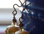 Floral Lampwork Bead Earrings