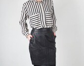 20% SALE Vintage black leather mini skirt size small