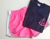 Womens Monogrammed Running Shorts and Shirt