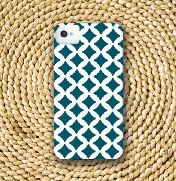French Diamond Barely-There Snap-On Hard Plastic iPhone 4 Case in Navy (In Stock & Ready to Ship)