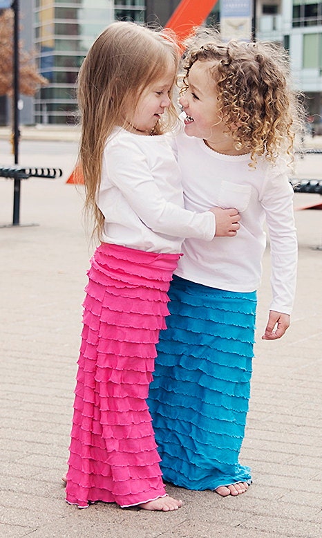 Ruffled Maxi Skirt : Pink