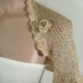 Knitted, Crochetted Short Sleeve Wedding Gold Shrug Bolero by Arzu's Style