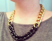Gold chain necklace, chunky gold chain link necklace, black chain necklace, Marc Jacobs inspired, simple short necklace, gold short necklace