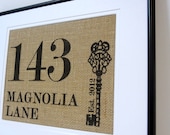 Personalized Burlap Housewarming, Engagement, Wedding or Anniversary gift