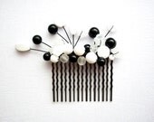 Wedding Hair Accessories, Bridal Hair Comb, Black & White Bridal, Steampunk Modern Weddings, Gunmetal, Free Shipping to EU, US, CAN