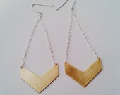 Chevron Earrings - Chevron Jewelry - Brass Chevron - Custom Earrings