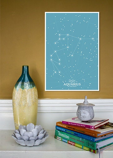 Divine Lines: The Constellations // Aquarius - The Water Bearer // 13x19 Fine art Giclee Print