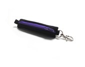 Lip balm, Headphones, Flashdrive Holder - Black with Purple Zipper