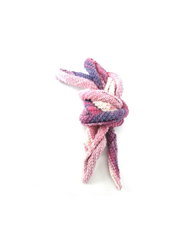 SUMMER SALE: 20% OFF, Bamboo Purples, Spiral, Skinny Scarf, Crochet Necklace, Spring, Summer, Fall, Autumn, Fashion, Off-whites, Lilac, Pink