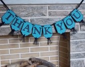 Thank You Wedding Banner Black and Turquoise