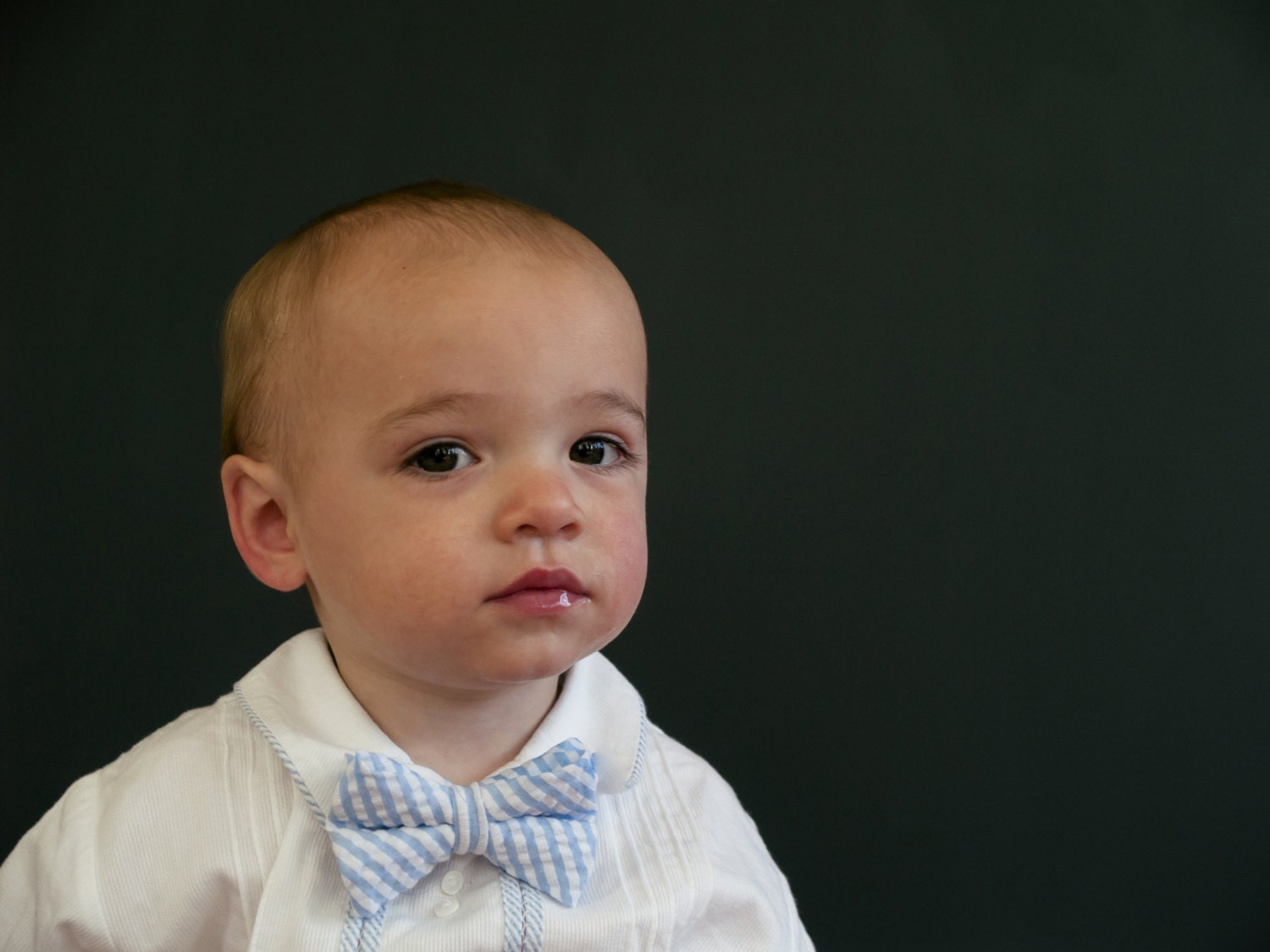 Bow Tie for Newborn, Infant, Toddler, Boy - Light Blue, Baby Blue Seersucker