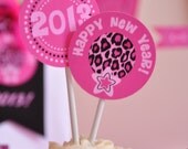 Happy New Year 2013 party celebration pdf printable DIY cupcake toppers and wrappers - INSTANT DOWNLOAD Il_170x135