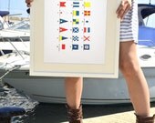Wall decor Poster Nautical style A3 plus sized Poster Wall Art - Antique Illustration Nautical flags 1-sea life print