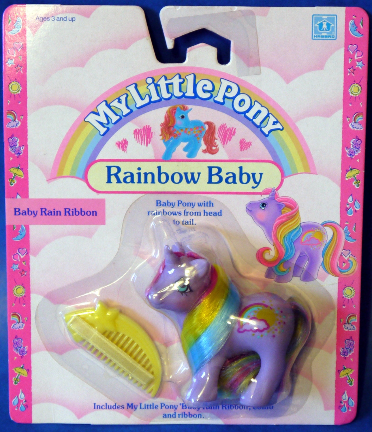 ON HOLD -- My Little Pony G1 MOC Baby Rain Ribbon, Rainbow Baby Collection