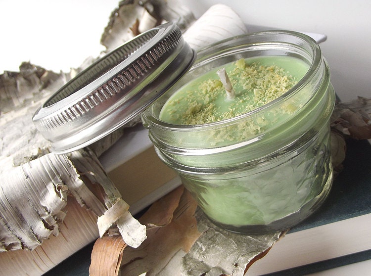 Soy Candle - Dill Pickle scented Soy Candle -- 4 ounce Mason Jar