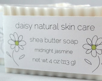 Shea Butter Soap, Midnight Jasmine, One Bar, 4 oz. - handmade, natural, vegan