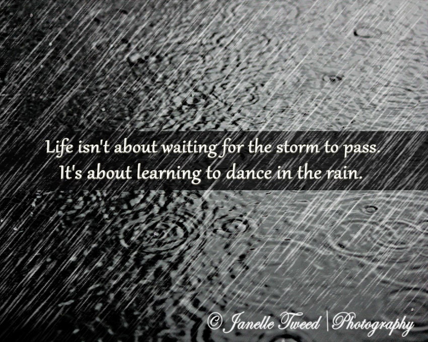 Decor - "Dance in the Rain" - 8x10 Print  - Photography, Decor, Room Decor, Wall Art, Typography, Quote Photography, Black and White, fPOE