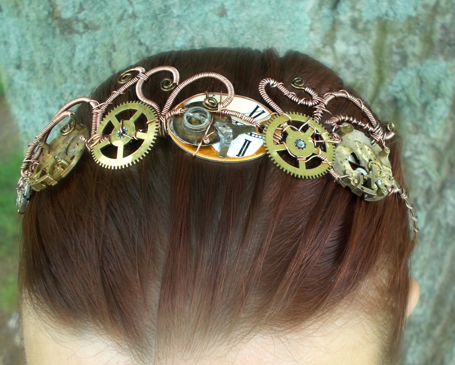 Steampunk Wire Wrap and Watch Movement Headband